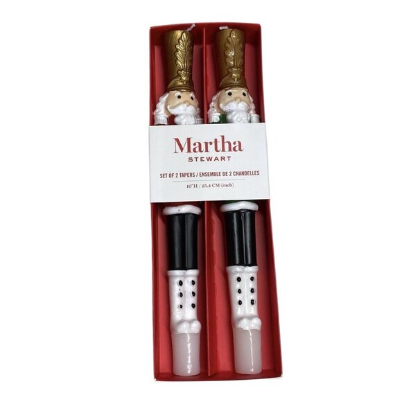 Martha Stewart Candles Red Nutcrackers Christmas 11 in Novelty Tapers Holiday - Picture 1 of 4